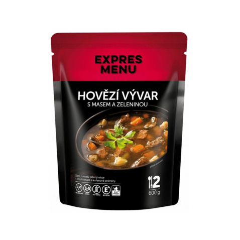 Hovězí vývar s masem a zeleninou (2 porce) Hovězí vývar s masem a zeleninou (2 porce)