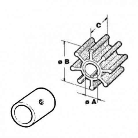 Impeller 500201GX, Jabsco, Johnson