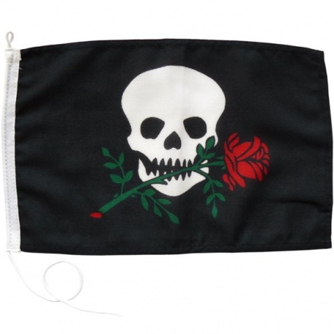 Vlajka pirátská s růží 20x30cm