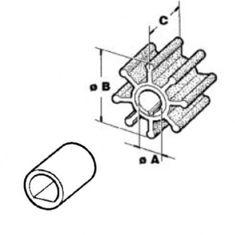 Impeller 500113, Yanmar 1GM10