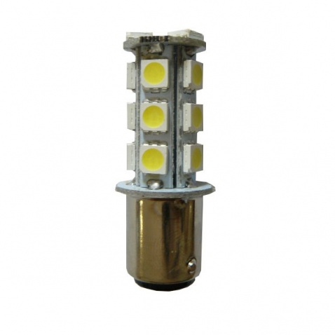 Žárovka 12 V, LED, 2-polová, (18x led), bílá, různé vzdálenost úchytů