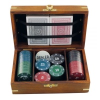 Karty-poker v dřevěné krabičce