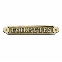 Cedulka TOILETTES - mosaz