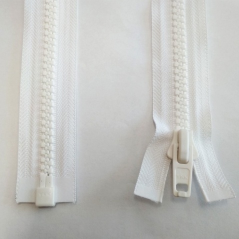 Zip YKK kostěný , bílý - délka 150 cm