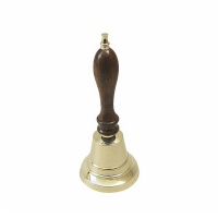 Zvon s dřevěnou rukojetí,prům.7,5cm,d.18cm