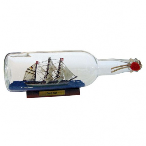 Model lodi v láhvi - plachetnice GORCH FOCK