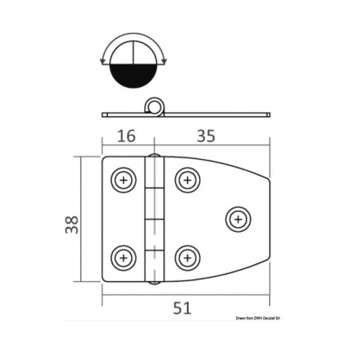 Pant 51 x 38 mm, nerez