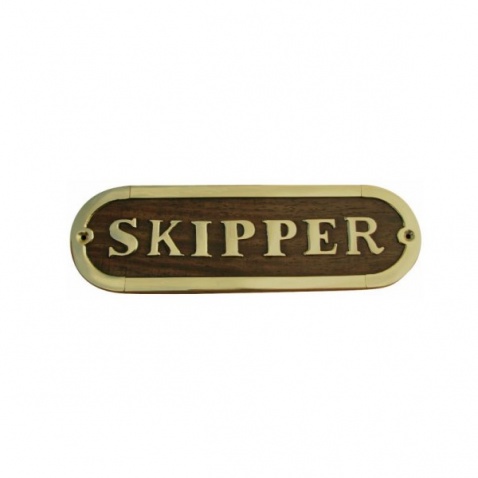 Cedulka SKIPPER - dřevo/mosaz