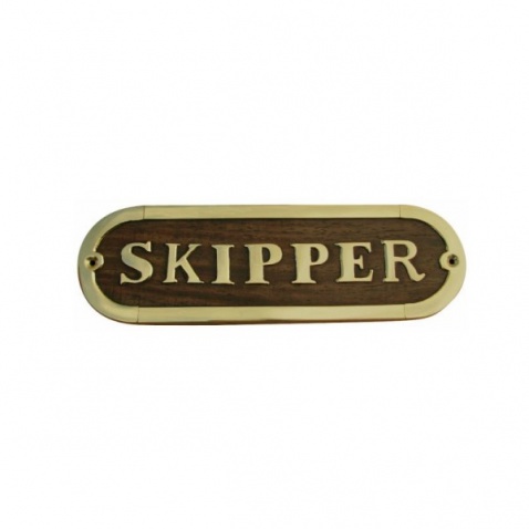 Cedulka SKIPPER - dřevo/mosaz