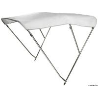 Bimini, 3-ramenné, bílá plachta, nerez - výška 140 cm, délka 200 cm