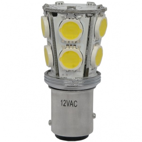 Žárovka 12V, LED bílá, 2-pólová, různá vzdálenost úchytů