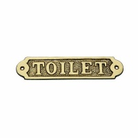 Cedulka TOILET - mosaz
