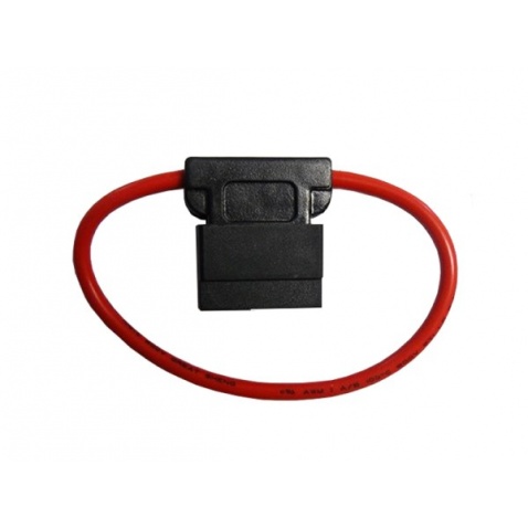 Držák pojistky červený kabel, černý box, uzavíratelný