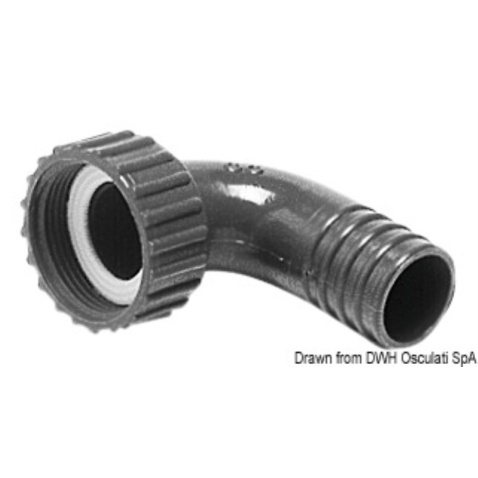 Redukce na hadici 30mm, závit 1 1/4", 90°