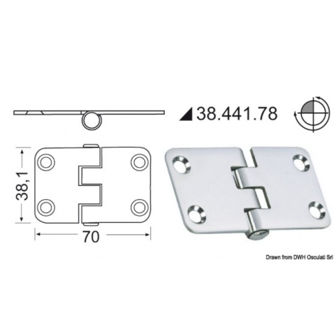 Pant 70 x 38 mm, nerez